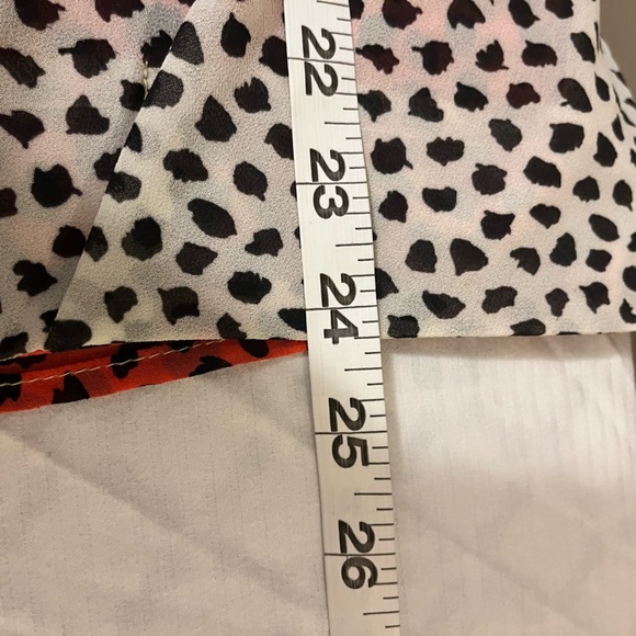 Red and Black Asymmetrical 3/4 Sleeve Blouse - Picture 8 of 8